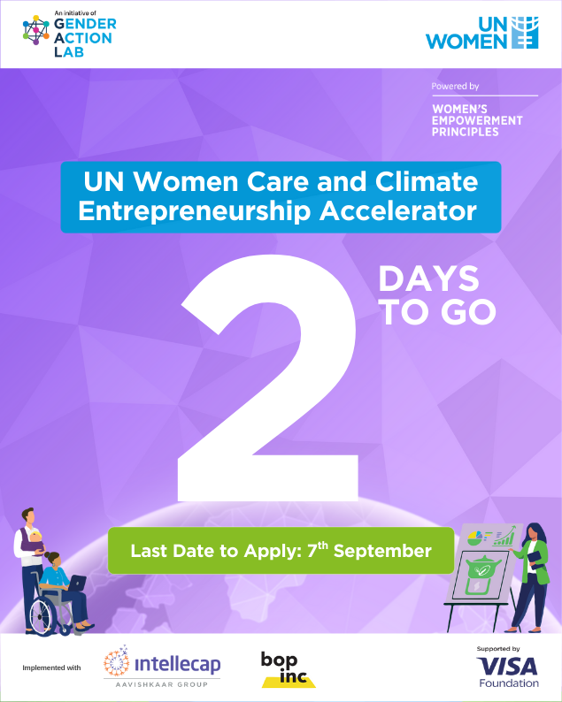 unwomenasia's tweet photo. ⏳ Just 2 Days Left!
Applications for the UN Women Care and Climate Entrepreneurship Accelerator close soon!
📥 Don’t wait. Apply before it’s too late: https://t.co/4lpD6e0TDt
Deadline: 7th September
#Care&Climate #UNWomen #InclusiveEntrepreneurship #genderactionlab https://t.co/jAlEohvI7l