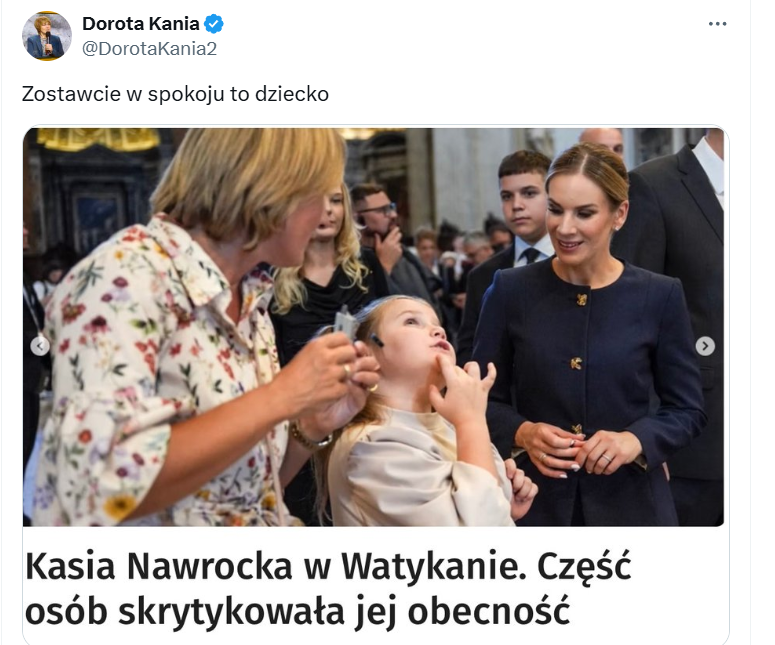 Największą krzywdę temu dziecku robią jej rodzice. Przechodzi mi przez głowę przerażająca myśl, że oni wykorzystują córkę do politycznych korzyści. Z jednej strony, ocieplania wizerunku ojca i matki, a z drugiej wywoływania złych emocji, tak aby wzbudzić wobec nich współczucie.