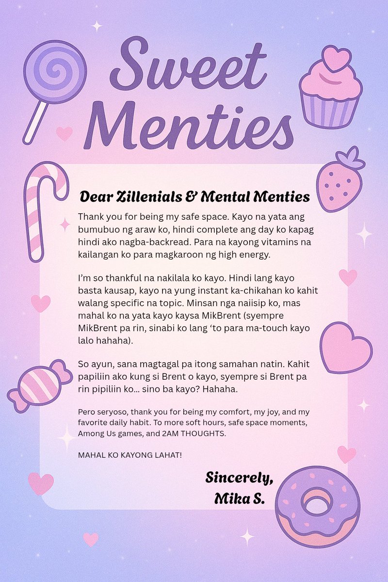 💌: Zillenials &amp; Mental Menties
📤: Mika S.