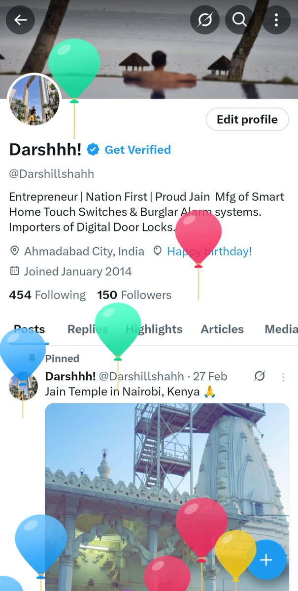 First time yeh baloon dekha, Birthday k din.