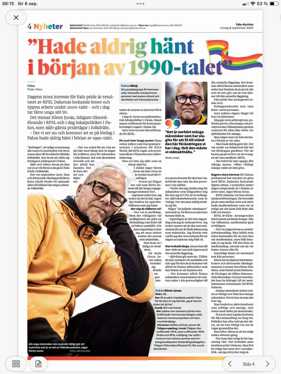 Hej <a href="/strandhall/">Annika Strandhäll</a> 
:) vi är på bild i <a href="/falukuriren/">Falu-Kuriren</a> 

Den är från när du och jag presenterade <a href="/socialdemokrat/">Socialdemokraterna</a> hbt program i valrörelsen.