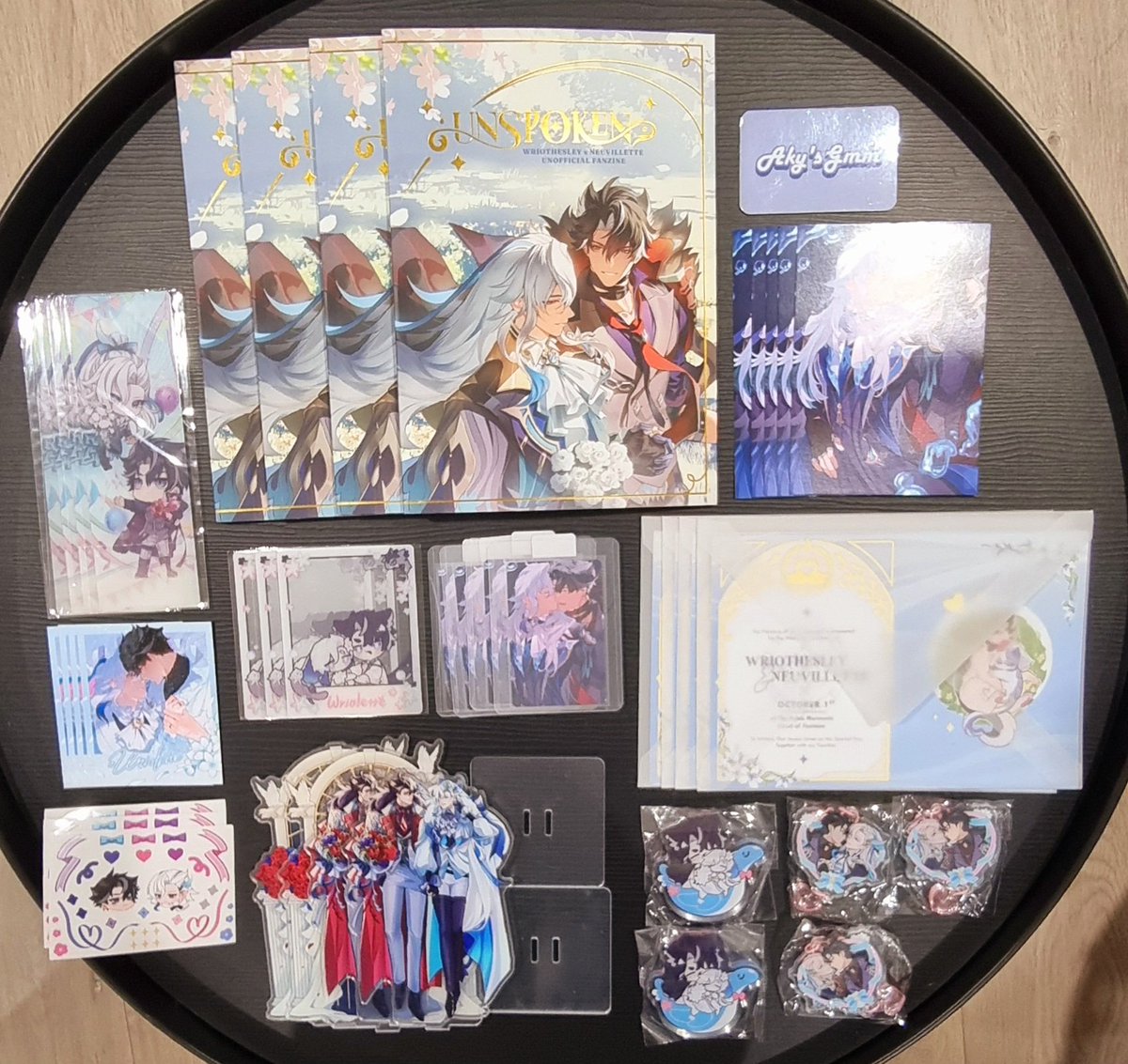 💜 Arrival Proof
💜 GO Name: Unspoken Zine
💜 GO Batch: Batch #47
💜 LATE HAUL PIC POST BUT TYSM <a href="/unspokenzine/">Unspoken Zine - Hiatus</a> FOR EVERYTHING AGAIN AAAA 😭
💜 EVERYTHING IS GORGEOUS I REALLY LIKED THE FOILING ON THE COVERS WAAAA 🥺

#Wrioneuvi #Wriothesley #Neuvillette #AkyAP #AkyGMM