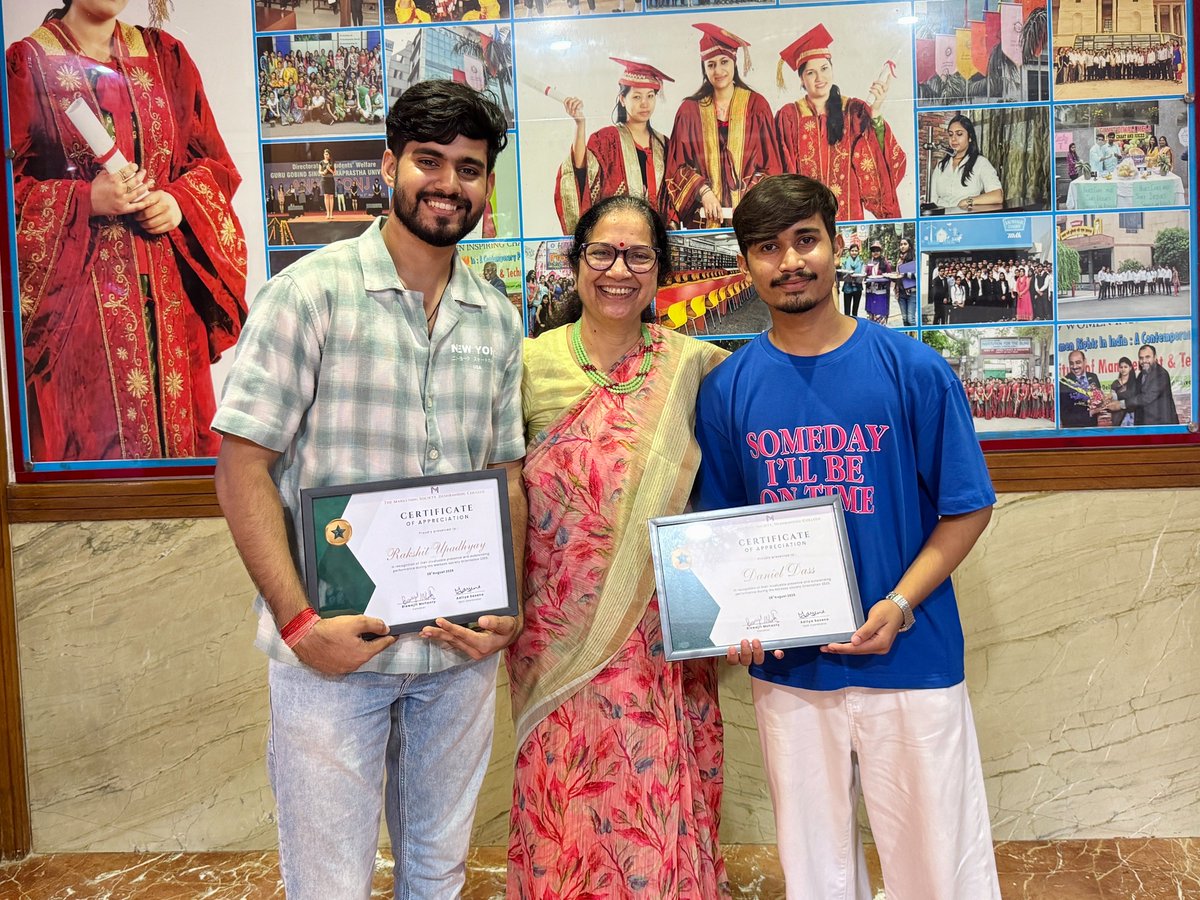 FIMTDELHI's tweet photo. 🌟 Celebrating our #AAHANG stars! 🌟
Kudos to Daniel Dass, Rakshit Upadhyay &amp; Joel David (BA-LLB ; 9th Sem) for their electrifying performance at Orientation, DELHI UNIV.!
 🎶🔥 A proud moment for #FAIRFIELDcollege
#StarPerformers #TalentUnleashed https://t.co/0kLJv7YQTZ