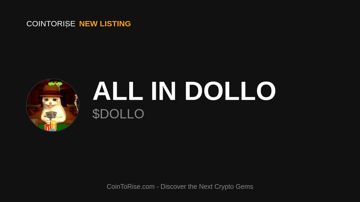 cointorise's tweet photo. 🚨 NEW GEM ALERT 💎
@dolloallin $DOLLO has joined CoinToRise! 🎉
🔗 Solana
💫 Project Highlights:
🧩 Active Development
🌍 Community Driven
📈 Growth Potential
🔍 Explore: https://t.co/FPW0z32RrK
#NewGem #DOLLO #CoinToRise #Solana https://t.co/HrzmUwU8JH
