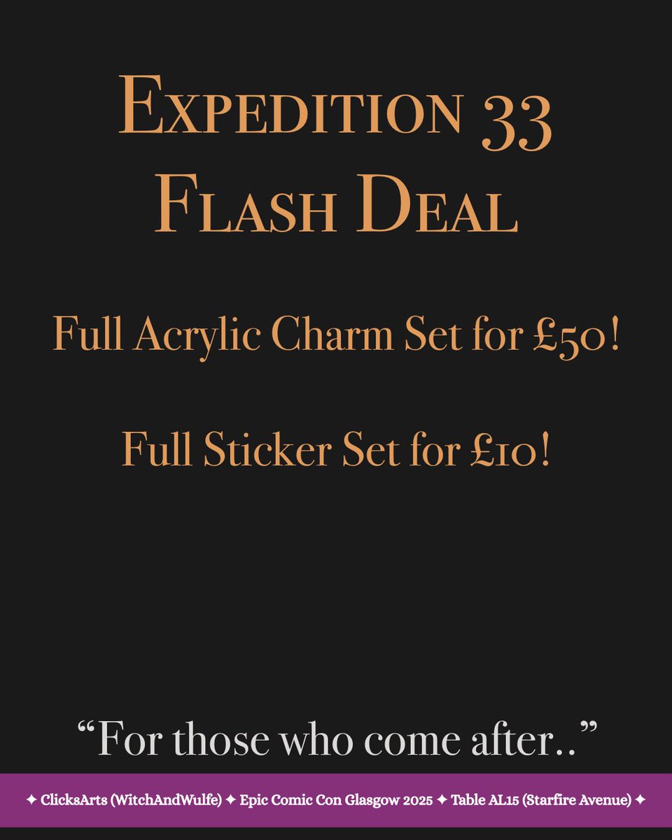 ClicksArts's tweet photo. if anyone’s at #epiccomicconglasgow, these are my prices (and deal on my french people)
#epiccomiccon https://t.co/WgLTRhR0Cw