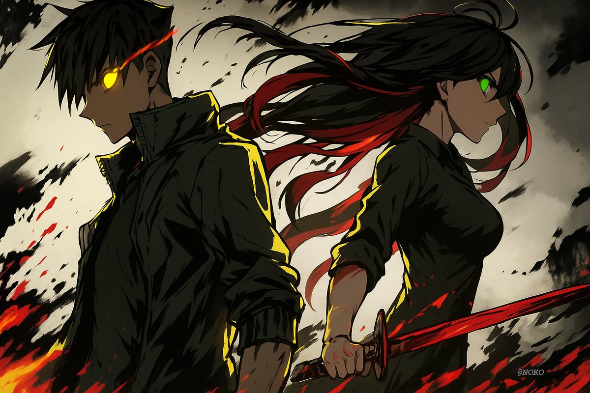 NO_KO09's tweet photo. Double the trouble !
#OC #CharacterDesign #AIart #ArtCommunity #FantasyArt #WorldBuilding #DarkFantasy #GenerativeArt #Subject03 #Subject02 https://t.co/O7Fs8f1DUn
