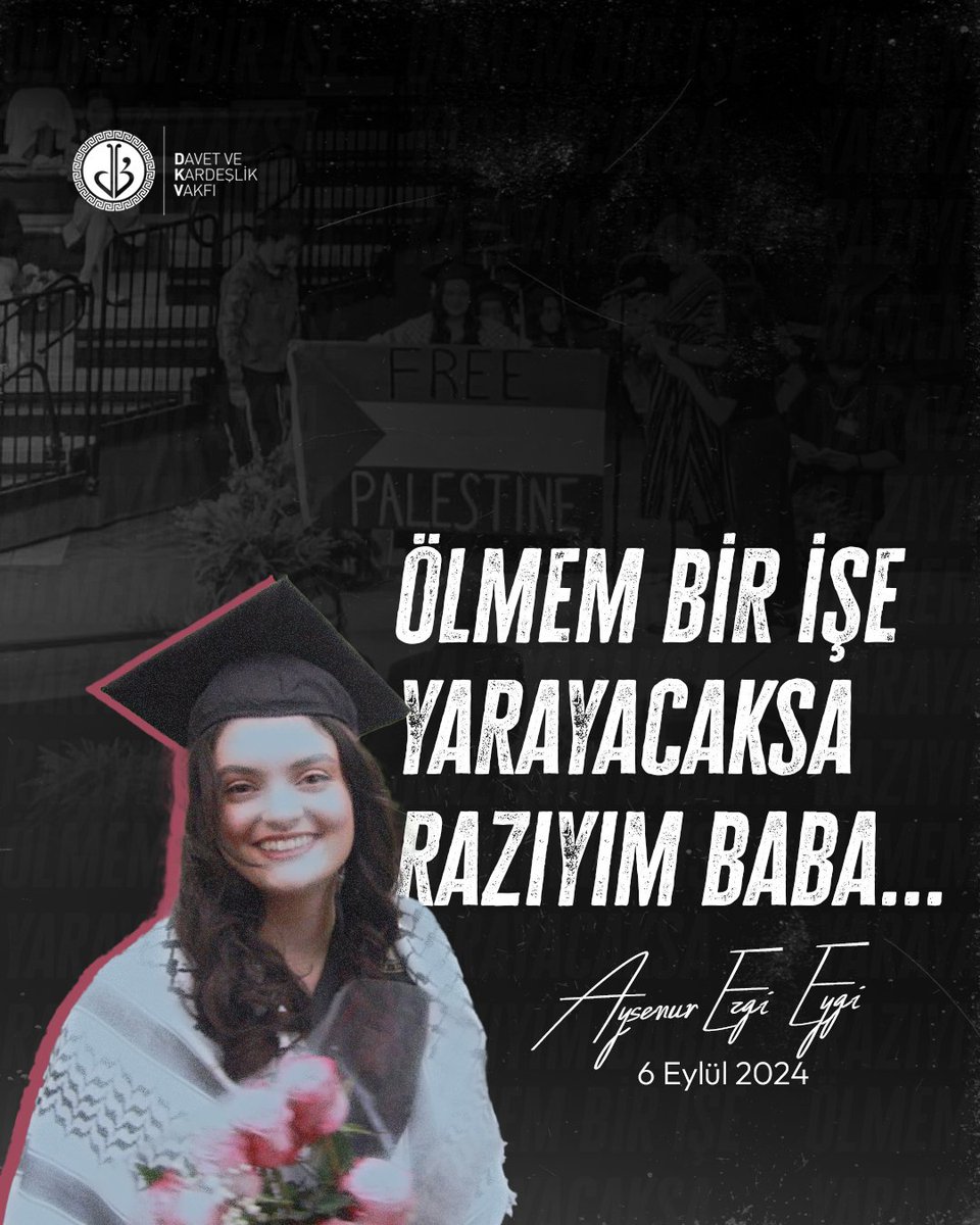 26 yaşındaki Ayşenur Ezgi Eygi; İsrail'in işgaline karşı Filistin'e destek vermek için gittiği Batı Şeria'da İsrail askerlerinin açtığı ateş sonucu vurularak öldürüldü.

#AyşenurEzgiEygi
