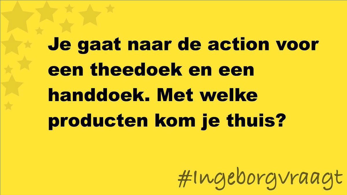 Je gaat naar de action voor een theedoek en een handdoek. Met welke producten kom je thuis? #IngeborgVraagt