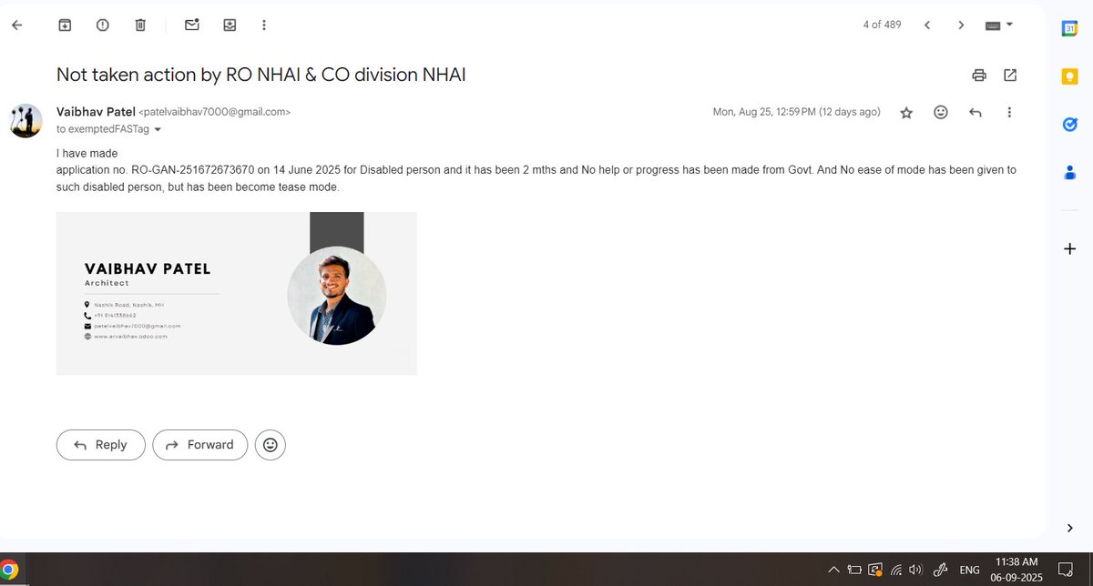 parthpatel12388's tweet photo. I have mailed the Exempted fastag email and no reply has been received from the department and No action has been taken. @nitin_gadkari @NHAI_Official @narendramodi @odmag @autocarindiamag https://t.co/0bflXJrZs6