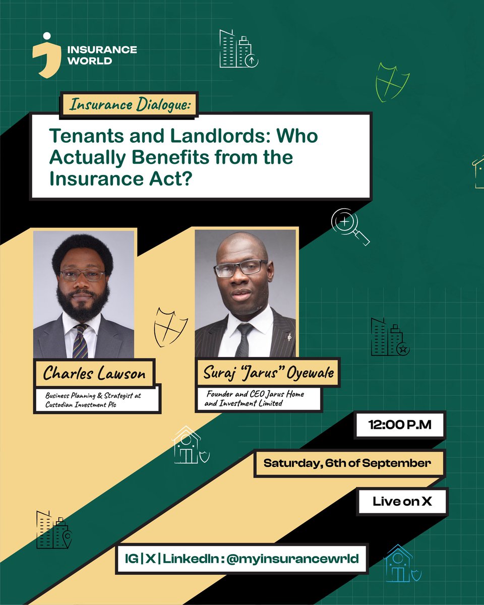 myinsurancewrld's tweet image. 🚨🚨🚨
Today’s the day!

The big question: “Tenants vs. Landlords — who really gains from the Insurance Act?”

Join the conversation that matters — 12:00 PM live on X.

🔗 Don’t miss it: 

#InsuranceWorld #InsuranceAct #Landlords #Tenants