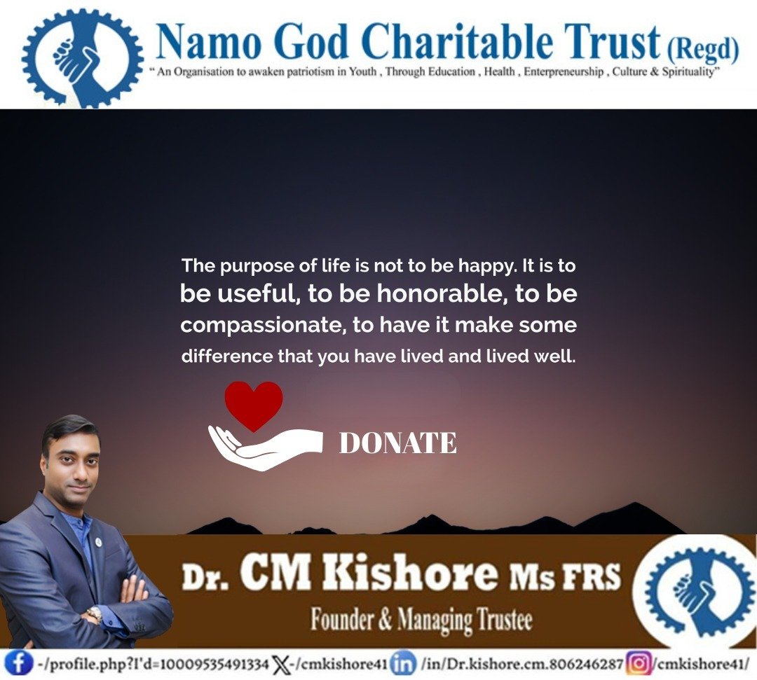 cmkishore41's tweet image. 🌍 Life’s purpose is to serve, care &amp;amp; make a difference. 💙
🙏 Support Namo God Charitable Trust — every act of kindness counts.

#DonateForCause #Charity #HelpingHands #CompassionInAction #CMKishore

@narendramodi
@annamalai_k
@ReddySudhakar21
@DrLMurugan