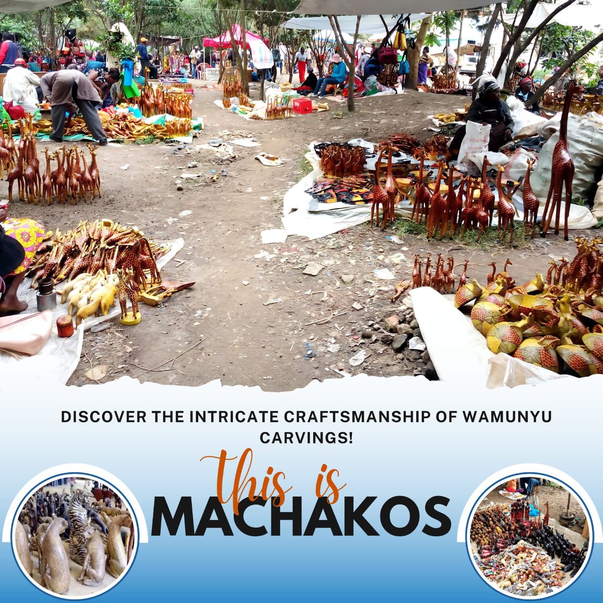 Wamunyu in Machakos is home to world-renowned woodcarvings, a true display of artistry and culture. Visit the Wamunyu woodcraft center and experience the creativity directly, or take home a masterpiece that tells the story of our heritage.