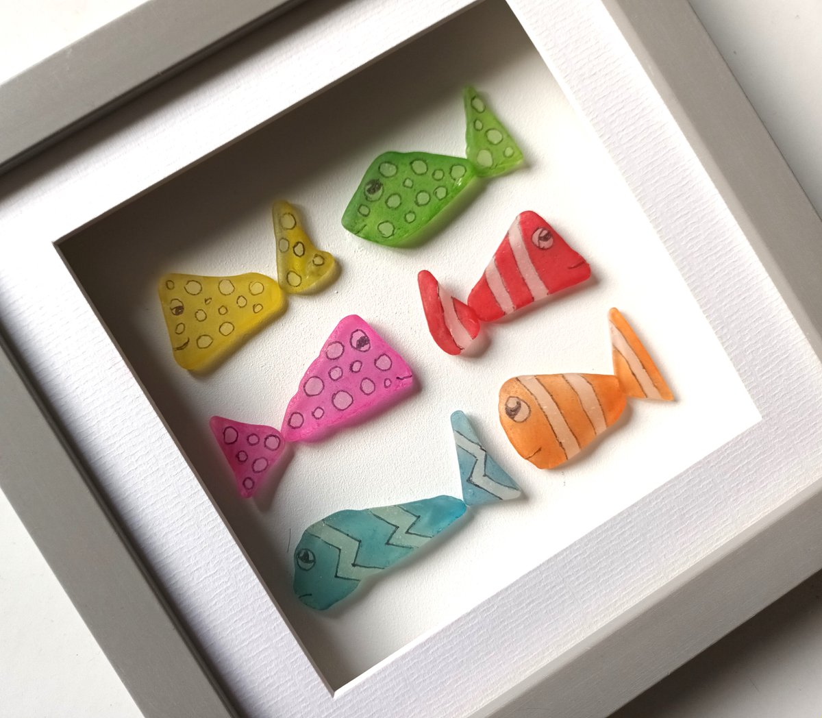 Sea Glass Fish Framed Wall Art: Quirky Coastal Decor by BeachStreetArt 
 etsy.me/4gaNx8c via <a href="/Etsy/">Etsy</a>