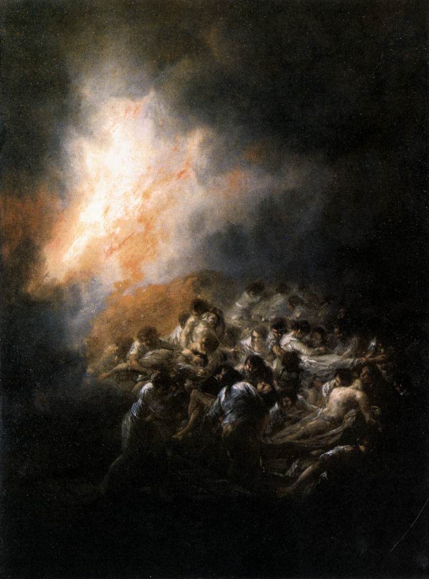 Fire at Night, 1794 #artbots #goya