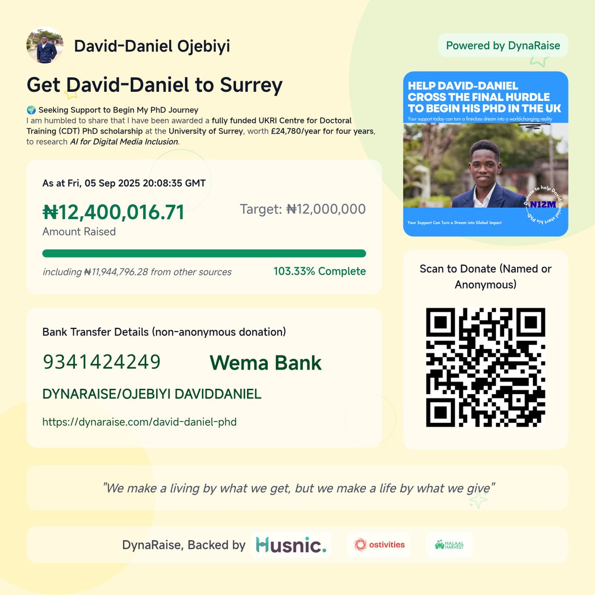 TheDDO (@ojebiyidaniel) on Twitter photo We did this together!
A huge thank you to everyone who donated and engaged with the posts.
With your help, I reached my fundraiser goal, raising โฆ12.4M, covering visa, travel fees, and IHS.
I could not have done it without every single person.
Thank you ๐ We did this together!
A huge thank you to everyone who donated and engaged with the posts.
With your help, I reached my fundraiser goal, raising โฆ12.4M, covering visa, travel fees, and IHS.
I could not have done it without every single person.
Thank you ๐