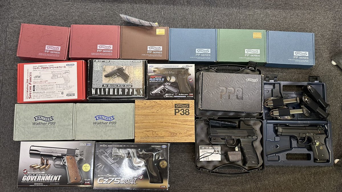 ultra_tun's tweet photo. ガンショップ束屋【入荷情報】
🔹マルゼン ワルサー PPK、PPK/S、PP、P99 など多数
🔹UMAREX ワルサー PPQ
🔹マルゼン ワルサー P38
🔹マルイ HK45 カスタム
🔹MGC M9 モデルガン 予備マグ カート マグホルスター
🔹など等…… https://t.co/2v0XInb0np