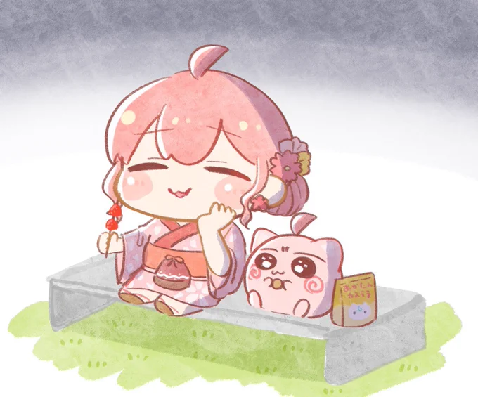 0期生集合わくわく! みんなで屋台のたべたいのとかみてる 夏祭りみたいでワクワク