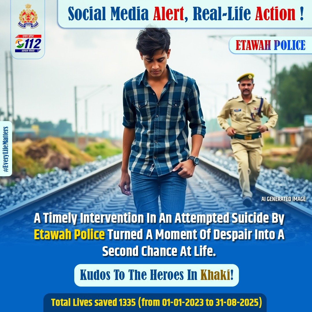 10 मिनट का मिशन — जीवन की ओर वापसी

इटावा निवासी 23 वर्षीय युवक ने इंस्टाग्राम पर आत्महत्या से जुड़ा एक बेहद चिंताजनक पोस्ट साझा किया। 11:33 PM पर, यह अलर्ट <a href="/Meta/">Meta</a> द्वारा #UPPolice सोशल मीडिया सेंटर को प्राप्त हुआ। टीम ने तुरंत लोकेशन ट्रेस कर <a href="/etawahpolice/">ETAWAH POLICE</a> को सूचित किया।

सिर्फ