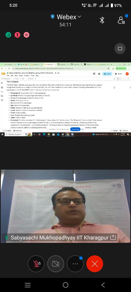 sabyasachi_uni's tweet image. On September 4, I conducted a hands-on session on #DataVisualization as part of an online #masterclass. Many thanks to #TCSiON  for the invitation.

#AI4ICPS #SabyasachiMukhopadhyay #PhDResearchScholar #CCDS #IITKGP #IITKharagpur @IITKgp #KGPIAN #InstituteOfEminence