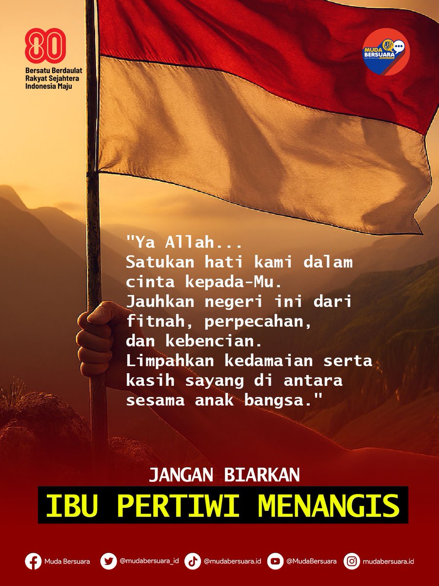 Maesaroh_roh's tweet photo. Bumi Pertiwi adalah rumah kita bersama.
Di sinilah tumpah darah kita, tempat di mana setiap perbedaan seharusnya dirangkai menjadi kekuatan, bukan dipakai untuk memecah belah.

#IndonesiaDamai
#SalingJaga
#JagaIbuPertiwi #IndonesiaDamai
#SalingJaga
#JagaIbuPertiwi
#IndonesiaDamai https://t.co/34xTuWM97G
