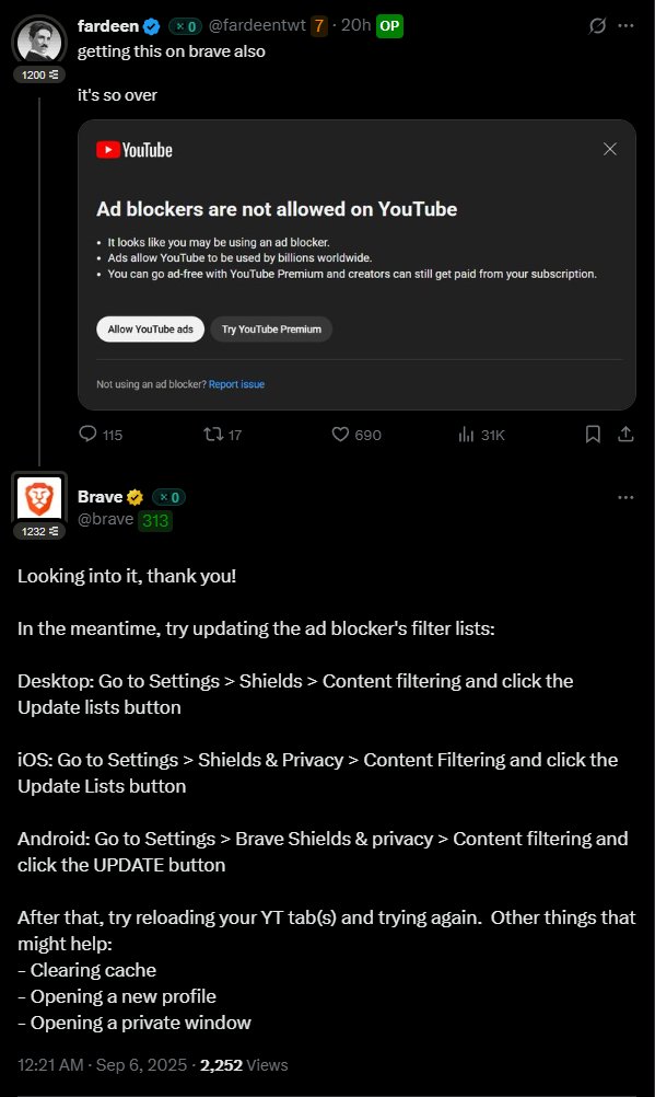 this is why i love this platform , brave support
