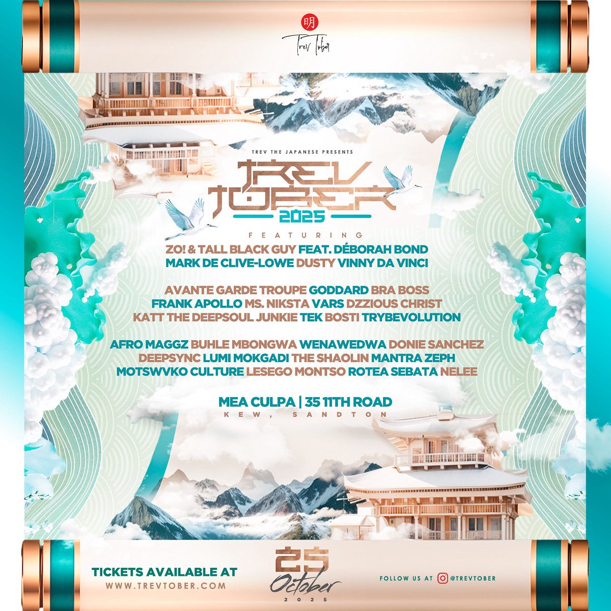 TrevTober returns , 25 Oct 2025.
Bigger. Bolder. Global. 🌍From Japan to Germany, the U.S. to Botswana , the world is coming to SA.

The countdown is ON

🎟️ Tickets at trevtober.com

#TrevTober2025 🔥🎶#NoRiskNoStory