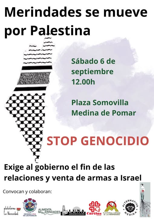 MEDINA DE POMAR  
Hoy a partir de las 12:00h.
en la Plaza Somovilla

¡¡¡STOP GENOCIDIO!!!