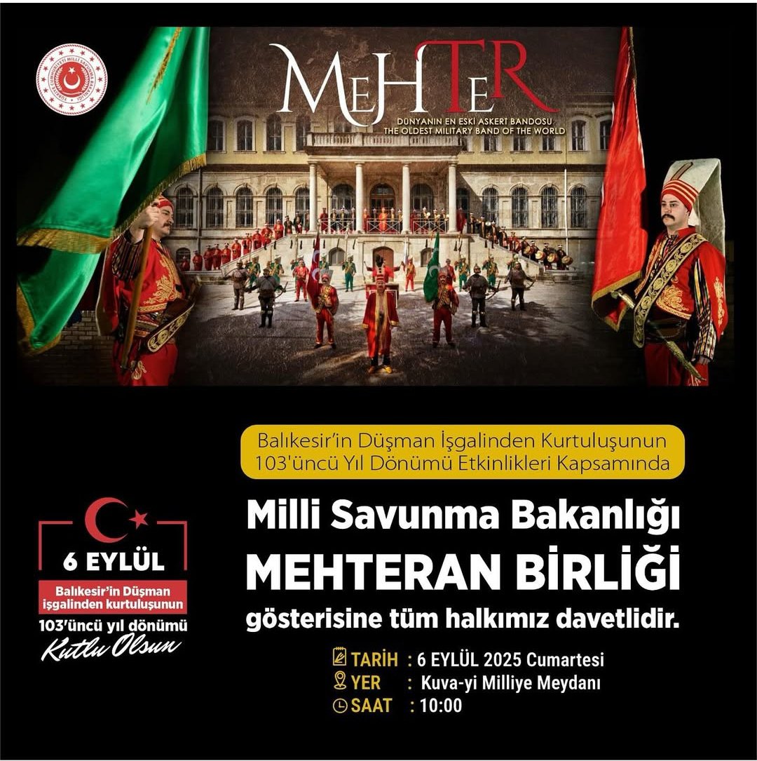 Balıkesir 112 Acil Çağrı Merkezi (@balikesir112acm) on Twitter photo 6 Eylül Kuva-yi Milliye Şehri Balıkesir'in Düşman İşgalinden Kurtuluşunun 103. Yıldönümü Kutlu Olsun.
<a href="/TC_icisleri/">T.C. İçişleri Bakanlığı</a> <a href="/112teknumara/">112 Acil Çağrı Merkezleri</a> 6 Eylül Kuva-yi Milliye Şehri Balıkesir'in Düşman İşgalinden Kurtuluşunun 103. Yıldönümü Kutlu Olsun.
<a href="/TC_icisleri/">T.C. İçişleri Bakanlığı</a> <a href="/112teknumara/">112 Acil Çağrı Merkezleri</a>