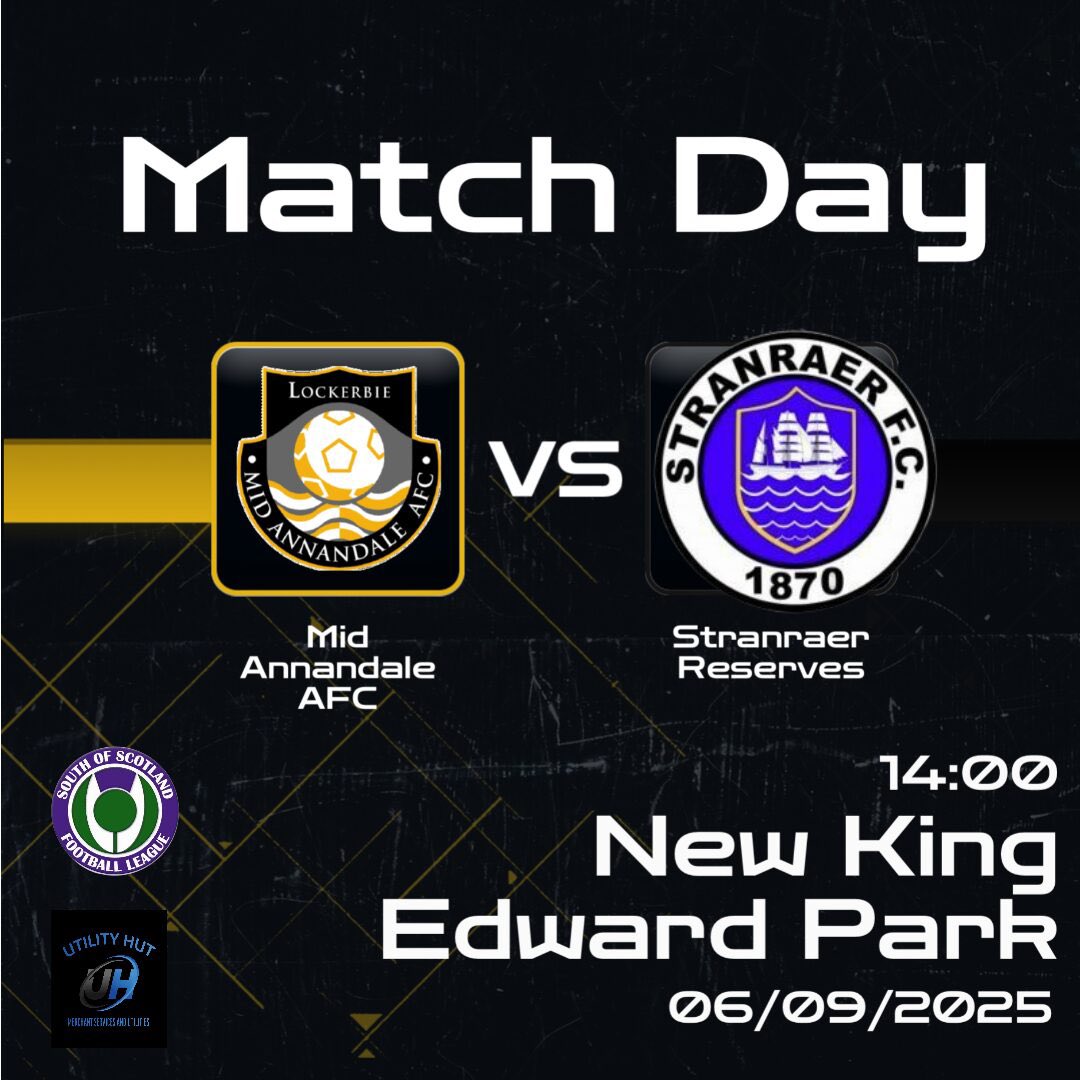 🟡⚫️⚽️ Matchday ⚽️🟡⚫️

🆚 Stranraer Reserves 
📆 Saturday 06/09/2025
⏰ 14:00 kick off
📍New King Edward Park
💵 £4.00 Adults, £2.00 Concessions, Under 16s Free
🪪 50/50 Draw
🥧 Food and refreshments available at the pie hut. (Cash or Card)

#comeonthemids🟡⚫️⚽️