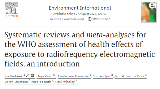 dave_ehs's tweet photo. The corrected proof for this @WHO introduction to the #Radiofrequency #Radiation systematic reviews is now available.
However, so far as I can tell, the graphics included on pages 3&4 are from another paper entirely...!
#EMFs
https://t.co/9AHZEGp0e1 https://t.co/8Q2RuL5dHr