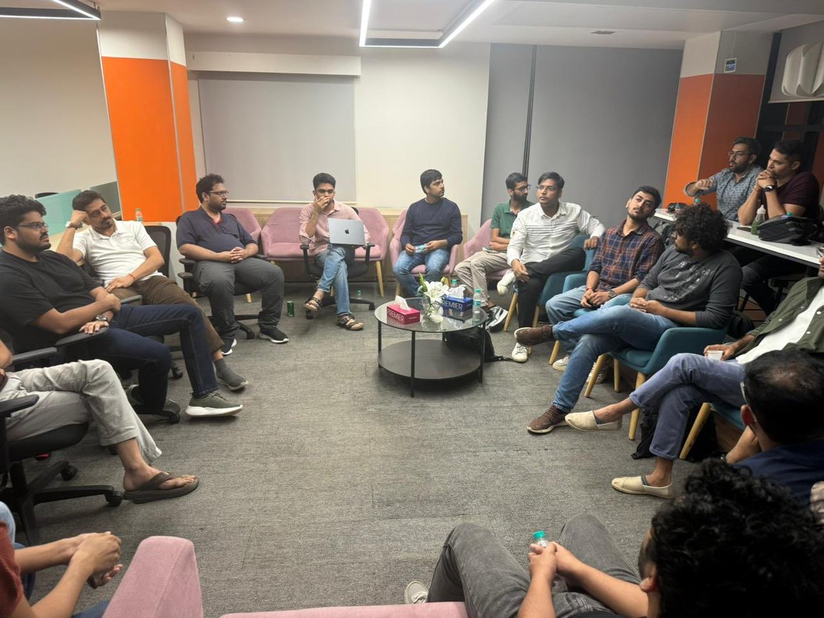 sachdh's tweet photo. had lots of fun jamming with so many rl hacker friends 
we discussed what are we all training, alpha in getting environments right and fighting reward hacking 
we should do this again @retrovrv 
thank you @skau98 @scaletogether for all the space and snacks https://t.co/g318OkUnIB