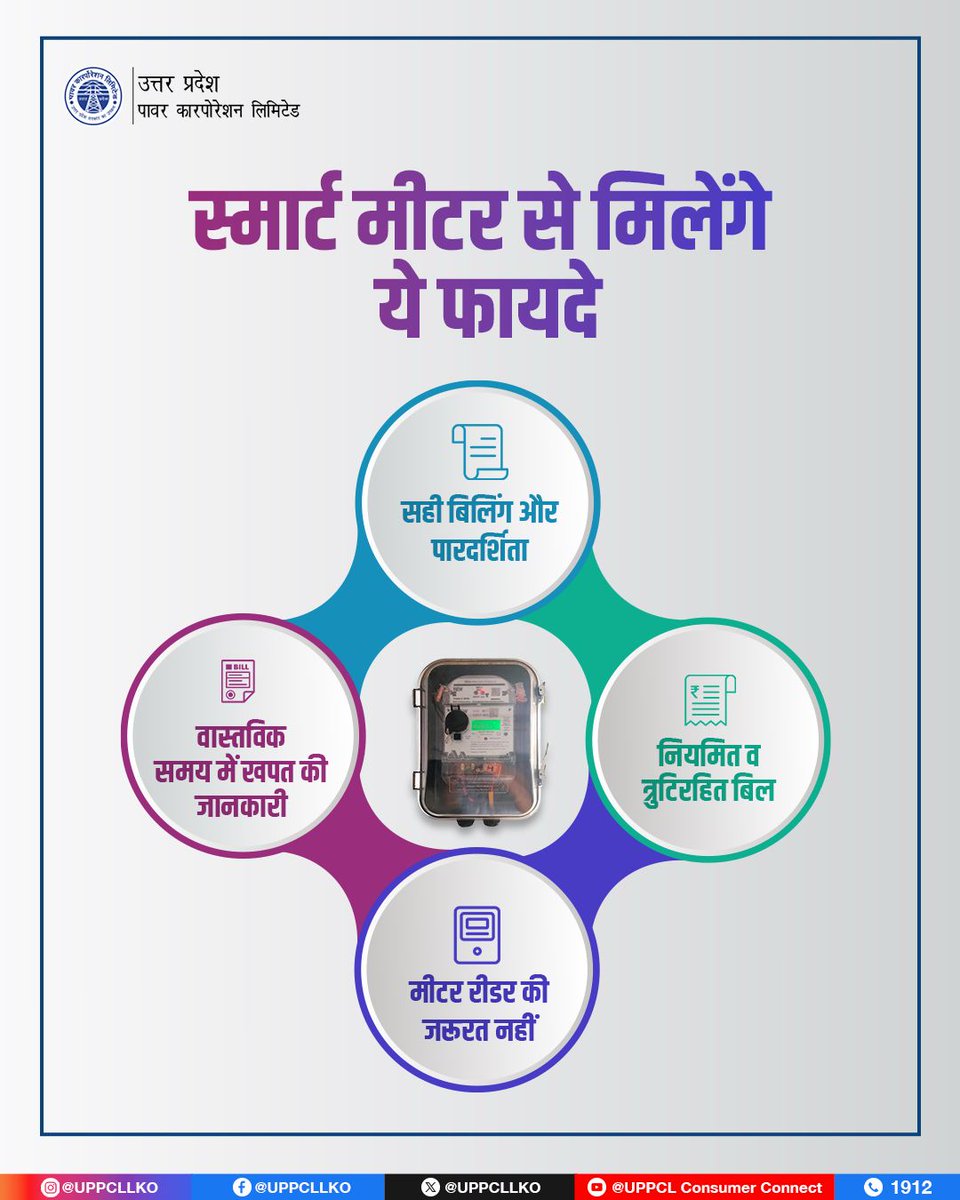 UPPCLLKO's tweet image. आज ही लगवाएँ स्मार्ट मीटर – हर घर की स्मार्ट चॉइस!
#UPPCL #SmartUP #smartmeter 
@CMOfficeUP 
@EMofficeUP 
@aksharmaBharat 
@mduppcl