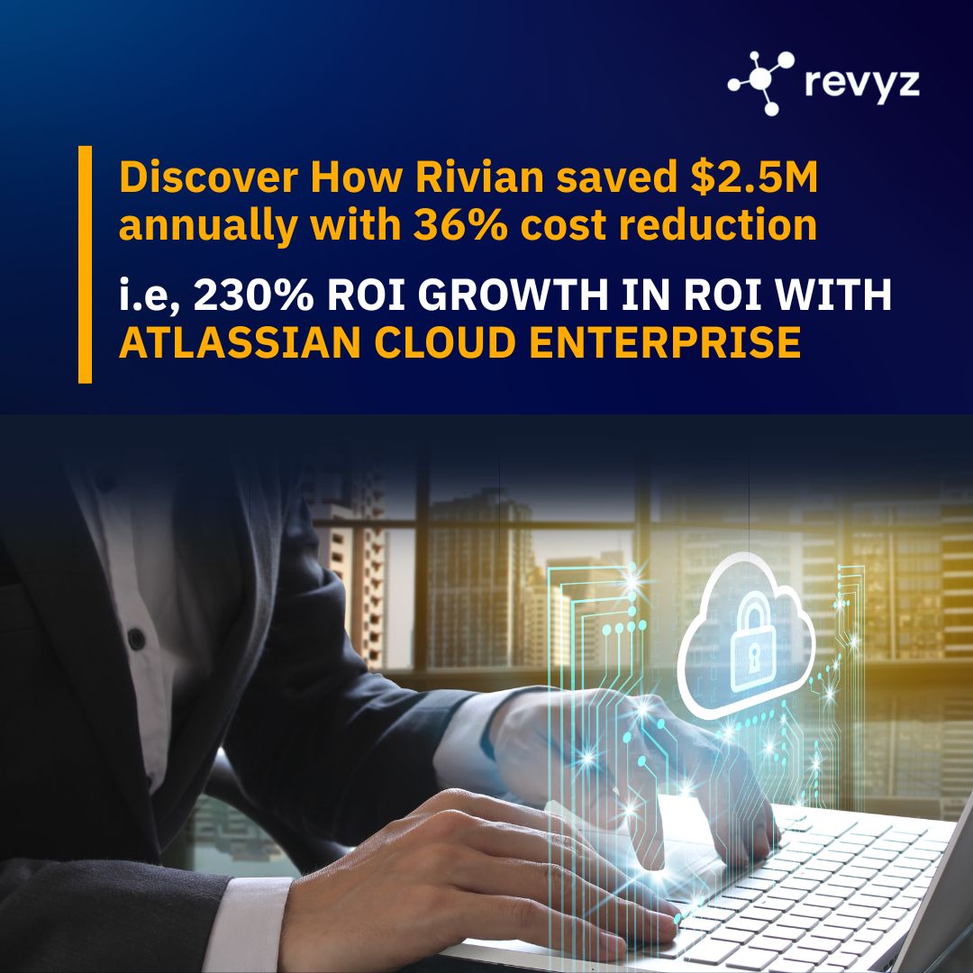 📊 Building the case for <a href="/Atlassian/">Atlassian</a> Cloud Enterprise?
Forrester’s TEI shows 230% ROI 🚀

<a href="/Rivian/">Rivian</a> saved $2.5M/yr with 36% cost reduction + gains in efficiency &amp; risk reduction.

Cloud Enterprise = 💡 Security | 🌍 Scale | 📈 Analytics

#Atlassian #Revyz
