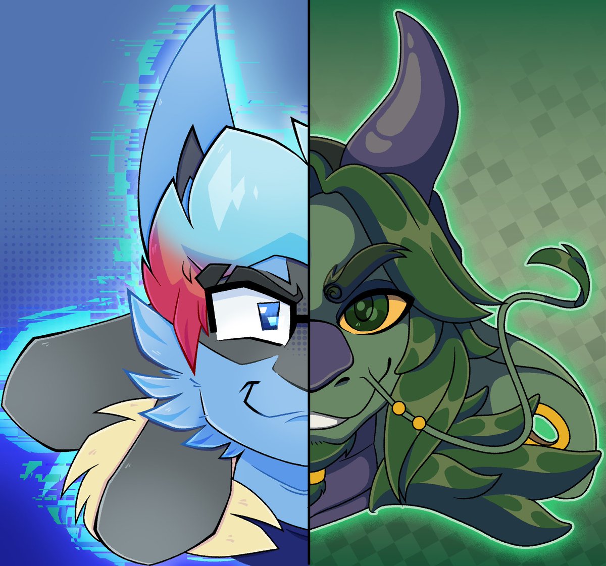 AURASTORMStudio's tweet image. Also check out our sick new icon! In collaboration with @DavidToons_ &amp;amp; @Jackostar10000 💙💚