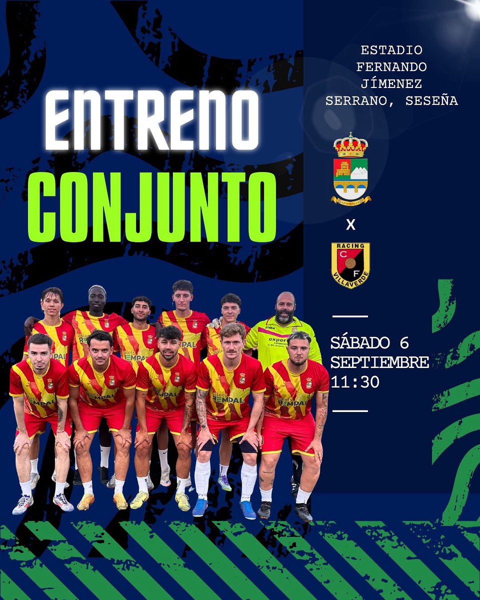 🔥 Hoy, fútbol en Seseña 🔥
AD Seseña CF vs Racing Villaverde

📍 Fernando Jiménez Serrano
🗓️ 06/09 ⏰ 11:30h

Preparando el #CienAños 💯 con nuestra afición 🔴🟡
#ADSeseñaCF #RojoYAmarillo