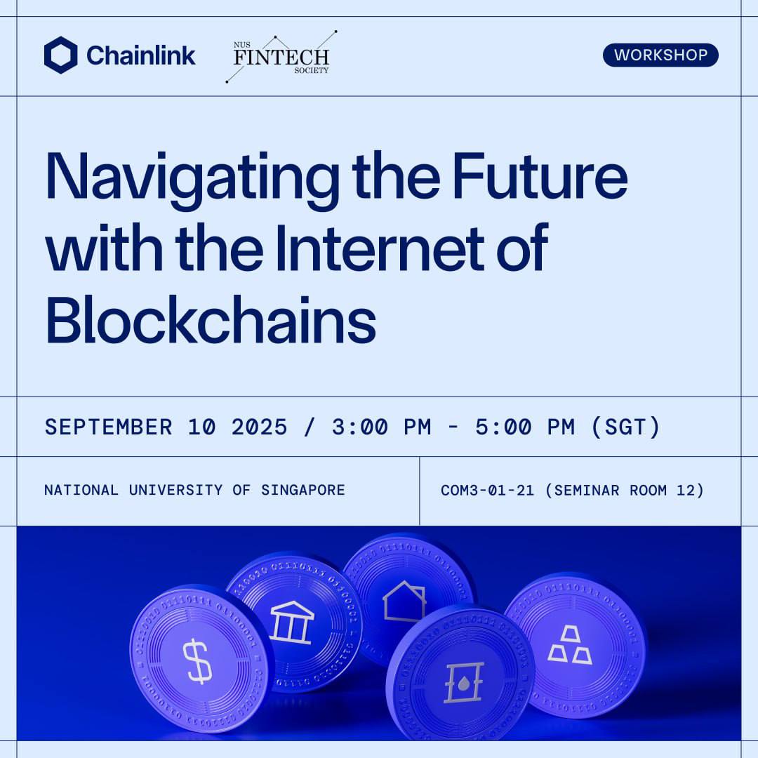 nus_blockchain's tweet image. 🌐 Exploring the Internet of Blockchains with @chainlink ! 🌐

📅 10 Sept 2025 | 🕒 3–5 PM
📍 NUS COM3-01-21 (Seminar Rm 12)
🔗 Sign up: shorturl.at/aWiAC

🚀 Curious about how blockchains are shaping the future of our digital world? This workshop is your gateway into Web3!…