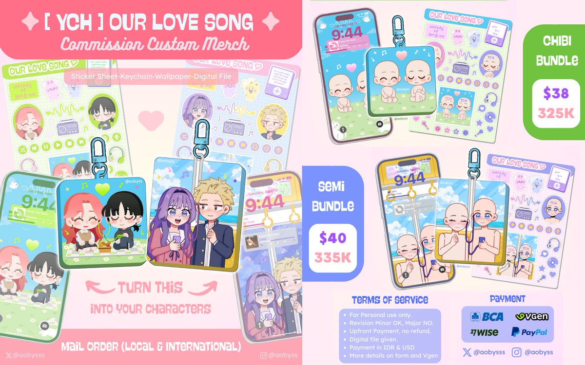 aobysss's tweet image. 𝗔𝗼𝗯𝘆𝘀𝘀'𝘀 𝗣𝗢 𝗠𝗲𝗿𝗰𝗵 𝗖𝗮𝘁𝗮𝗹𝗼𝗴 𝗮𝗻𝗱 #YCHcommission
 
📅: 6 - 16 September 2025
💌: Mail Order Local🇮🇩 &amp;amp; International🌍
🌀: Gokurakugai, Eyeshield21, Takopi and more !
💰: QRIS, BCA, Paypal, Wise
🛒: aobysss.carrd.co

[1/2]