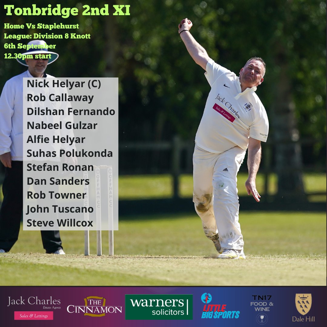 Teams for the weekend.

1st XI travel to @kingshillcricketclub and the 2nd XI host @staplehurstcc 

Pictured in the 1st XI picture is @ojopeake who plays the last match of his stay in the UK with us.