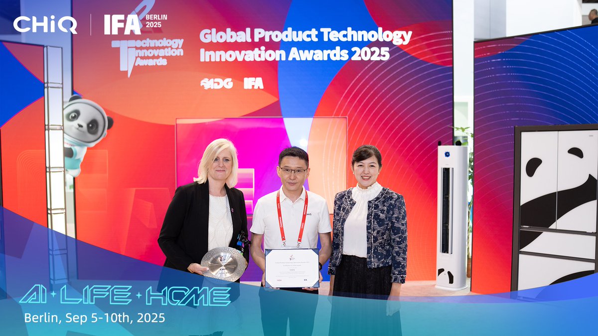 GlobalCHiQ's tweet image. We are honored that CHiQ has been awarded the Global Product Technology Innovation Awards!🏅This recognition motivates us to keep advancing smart technology and developing even more innovative, user-focused products.
Thank you for your continued supports.

#CHiQ  #SmartWithStyle