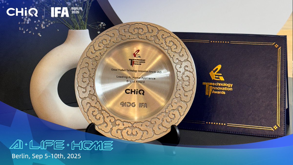 GlobalCHiQ's tweet image. We are honored that CHiQ has been awarded the Global Product Technology Innovation Awards!🏅This recognition motivates us to keep advancing smart technology and developing even more innovative, user-focused products.
Thank you for your continued supports.

#CHiQ  #SmartWithStyle