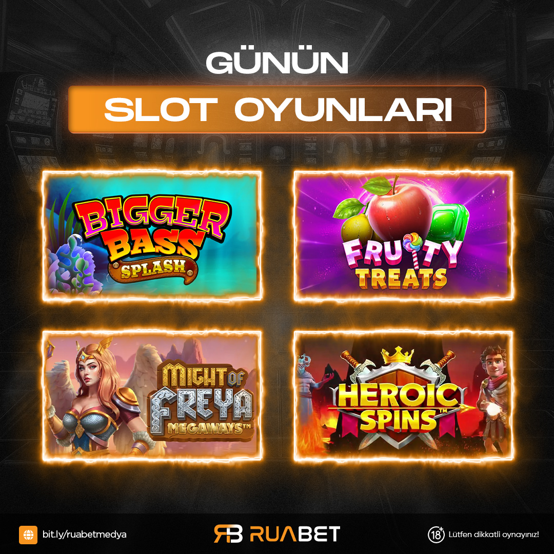 🎰 Günün Slot Oyunları burada!
Şansını dene, eğlenceyi yakala:

✨ Bigger Bass Splash
🍒 Fruity Treats
⚔️ Night of Freya Megaways
👑 Heroic Spins

💎 Eğlence dolu anlar seni bekliyor!
🔗 ruabet138.com

⚠️ 18+ Lütfen dikkatli oynayınız.