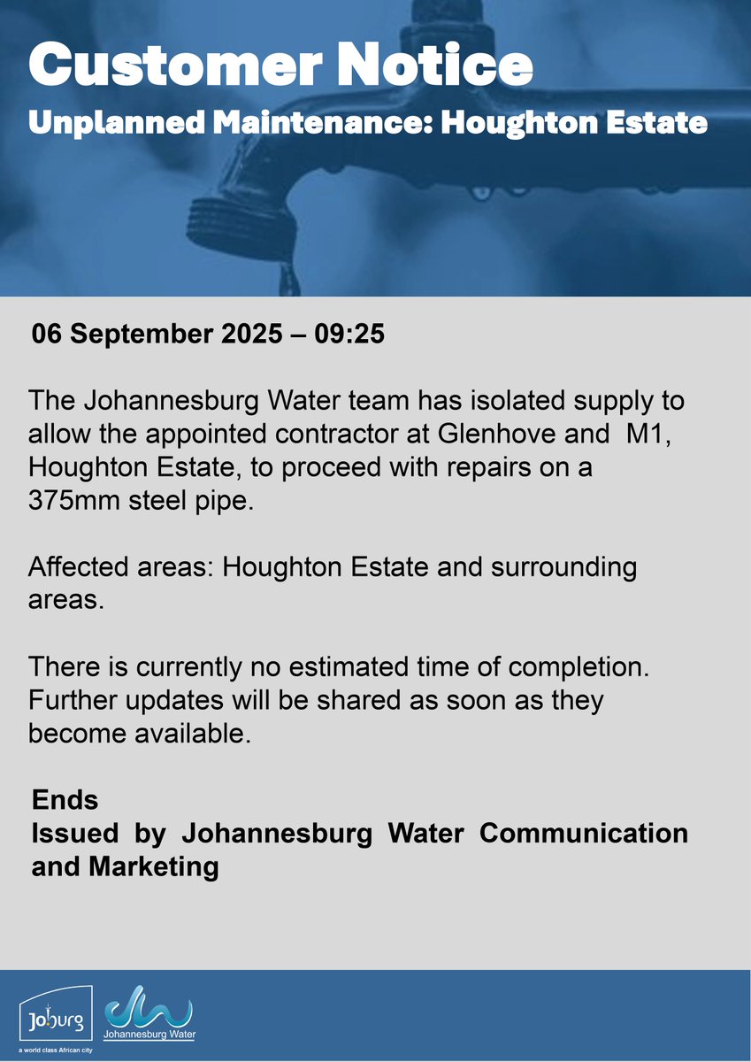 Johannesburg Water tweet media
