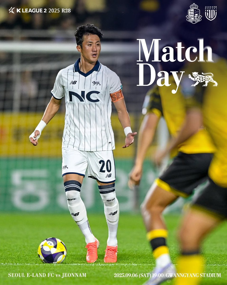LandSeoul's tweet photo. ⚡️𝙅𝙊𝙐𝙍 𝘿𝙀 𝙈𝘼𝙏𝘾𝙃 🔵⚪️
✈️ Jeonnam
📅 06/09/2025
🏟️ Gwanngyang Stadium
📺 K League TV
#KLeague | #K리그 | #SEFC https://t.co/VvErLnfdyf