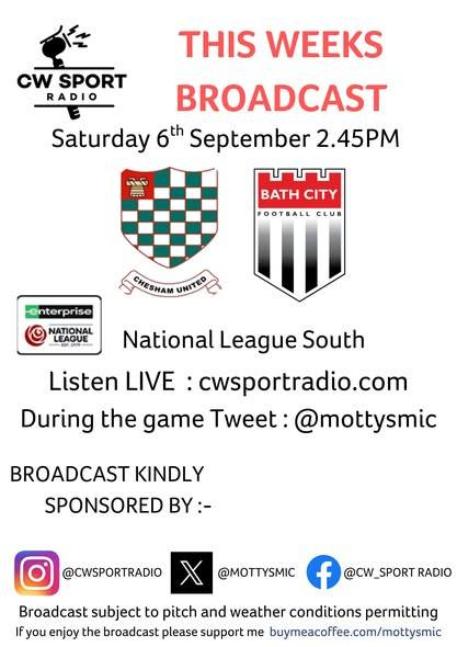 MottysMic's tweet photo. PLS RT MATCHDAY Hope to see a big crowd and atmos for @cheshamutdfc vs @BathCity_FC in the
@NL_Enterprise South. KO 3pm but IYCMI you can listen in.. @BBC3CR @Ollie_Bayliss @WycombeSound
@ChilternVoice @RadioDacorum @bucksfreepress
@cheshamtown @AlexHorne https://t.co/mXZNyXhy06