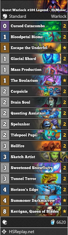 neon31HS's tweet photo. [STANDARD] @HsMoloc reached #184 Legend with Quest Warlock.

▼ Deck Code and more:
https://t.co/j9uzQTAYbo

#StandardHS #Hearthstone https://t.co/VsTD5vAc6Z