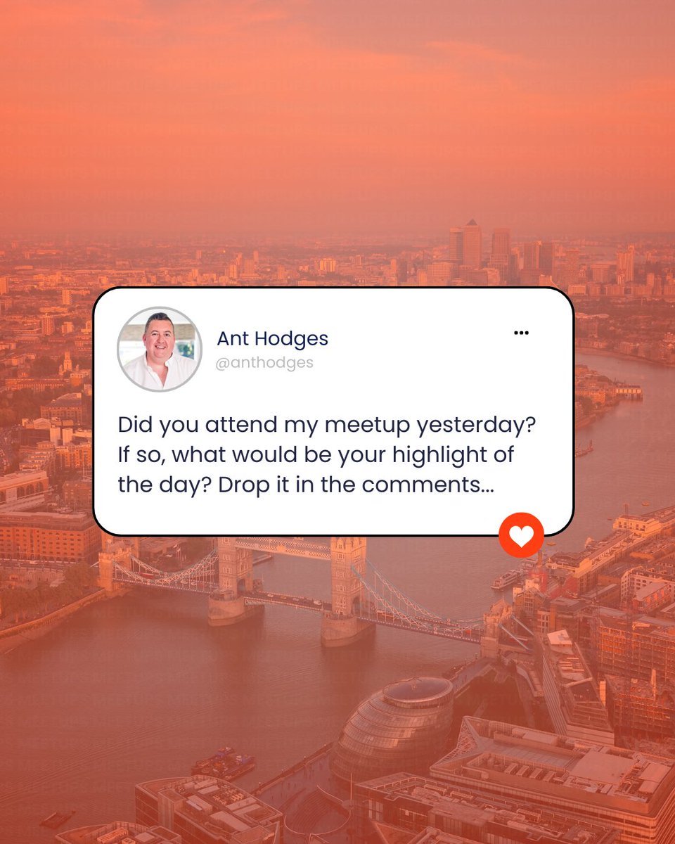 anthodges's tweet image. Did you attend my meetup yesterday? If so, what would be your highlight of the day?

Drop it in the comments… 💬✨

#AntHodges #AntHodgesMeetups #BusinessNetworking #SimplifyTheFunnel