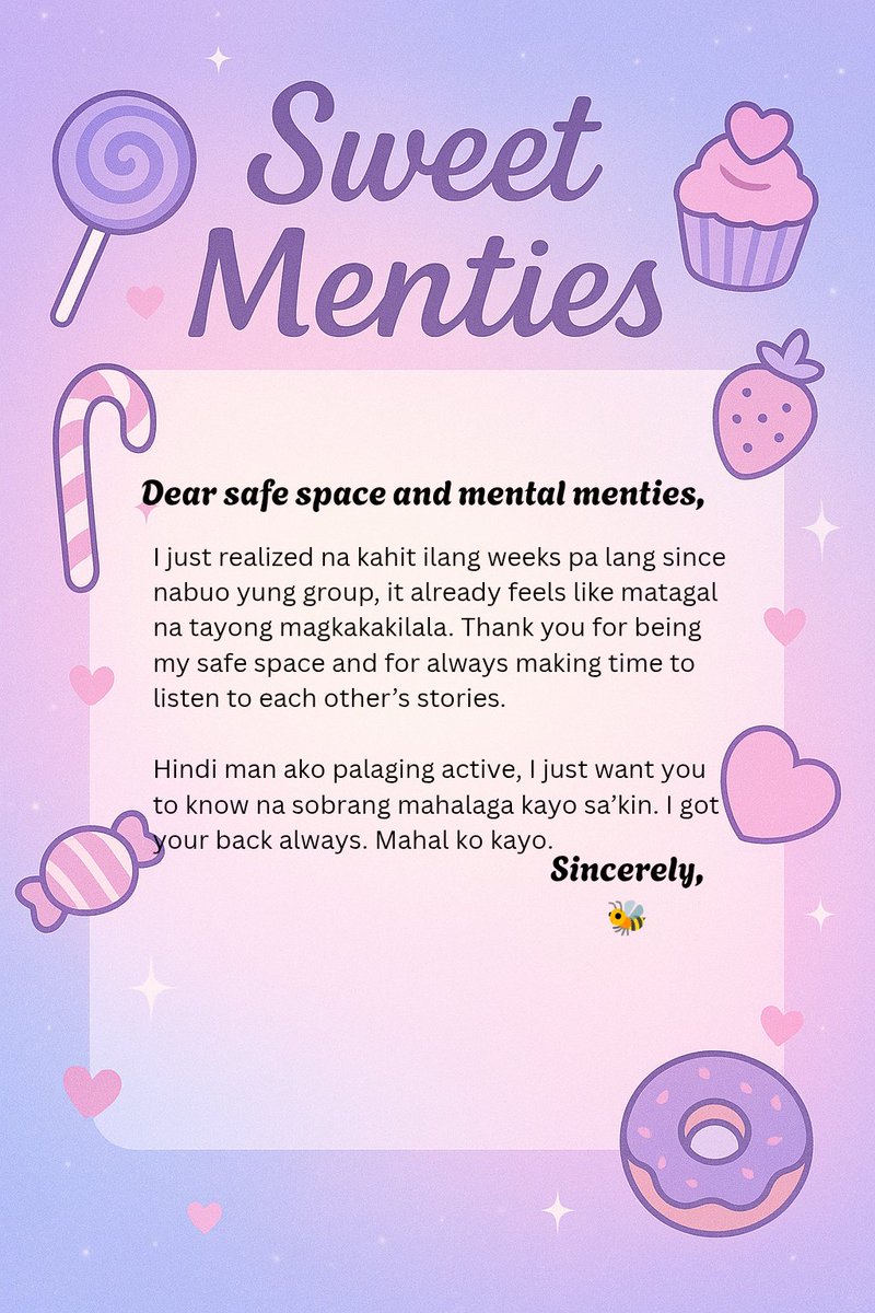 💌: safe space and mental menties
📤: 🐝