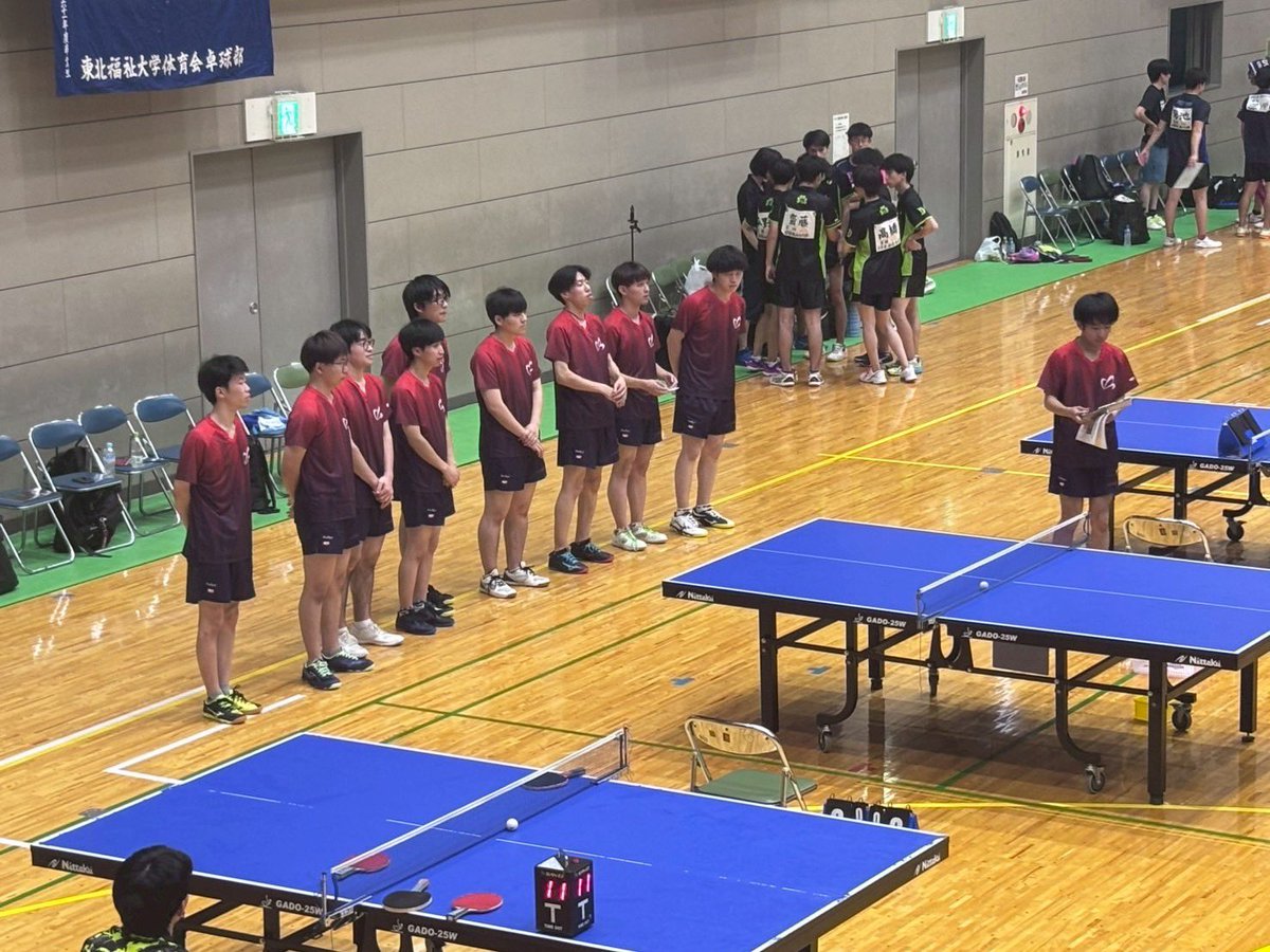 yuttc1's tweet photo. 【令和7年度東北学生秋季リーグ・全日学予選】
9月1日〜9月3日に、名取市民体育館にて上記大会が開催されました！

主な結果↓
【男子団体】
II部リーグ　2勝3敗　4位(II部残留)
【男子ダブルス】
4回戦　川田・遠藤
3回戦　久米・紺野
【男子シングルス】
4回戦　川田、紺野
3回戦　佐藤(優)、武山 https://t.co/HlzKs12hqd