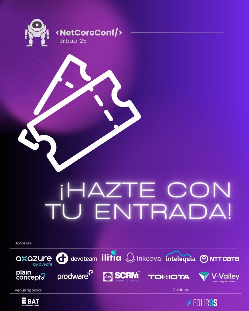 🍩 Tecnología, comunidad y los dulces de la Dolçeria en la #NetCoreConf.
¿De verdad te lo vas a perder? eventbrite.co.uk/e/entradas-net…