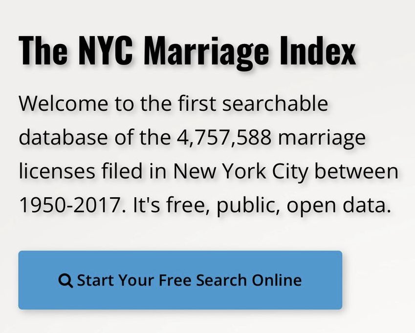 IGRS Top Research Tip #171: Tracking down descendants of your Irish relatives who moved to New York City? Here’s a helpful free online tool: The NYC Marriage Index, 1950-2017. It records 4,757,588 marriage licences issued:  nycmarriageindex.com